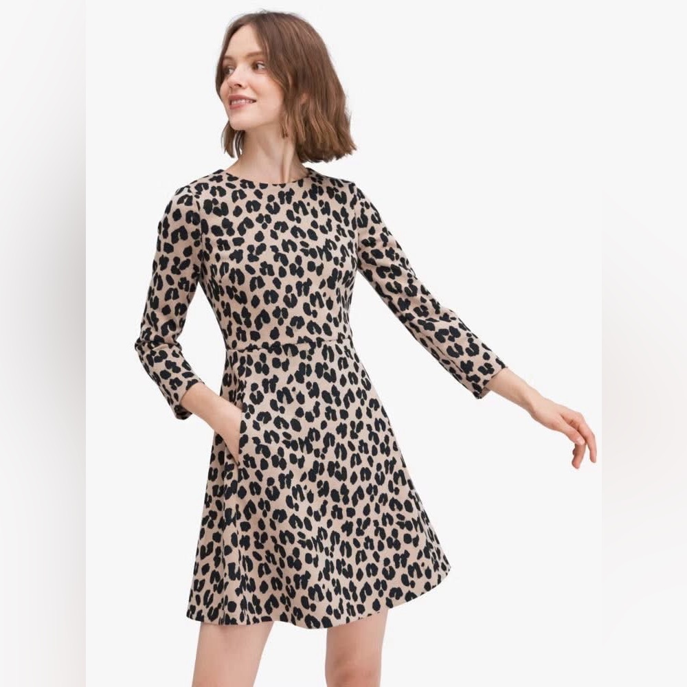 Kate Spade New York Forest Feline Jacquard Dress 0